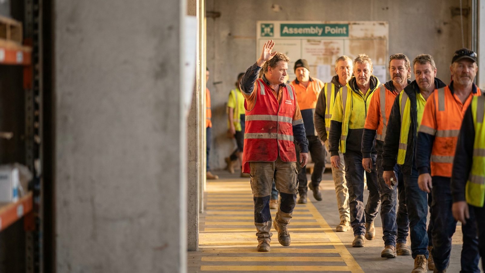 Fire Warden Course Evacuation Drill Chief warden directing an evacuation drill during a Perth fire warden course.