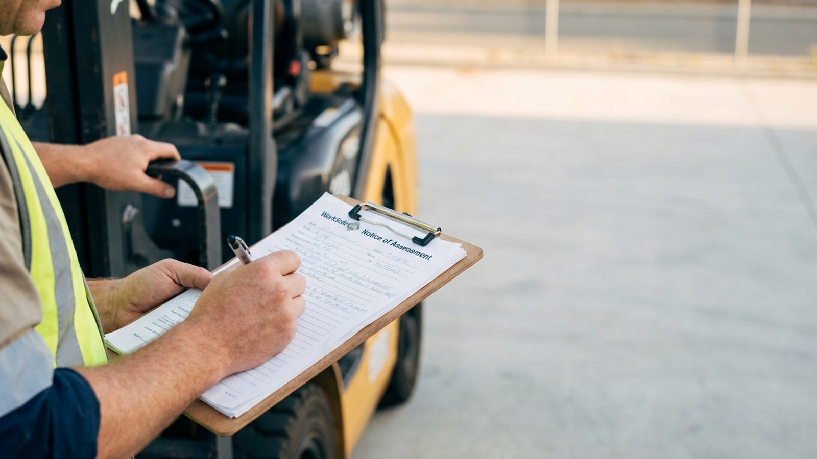 WorkSafe WA notice of assessment step for how to get a forklift licence Perth.