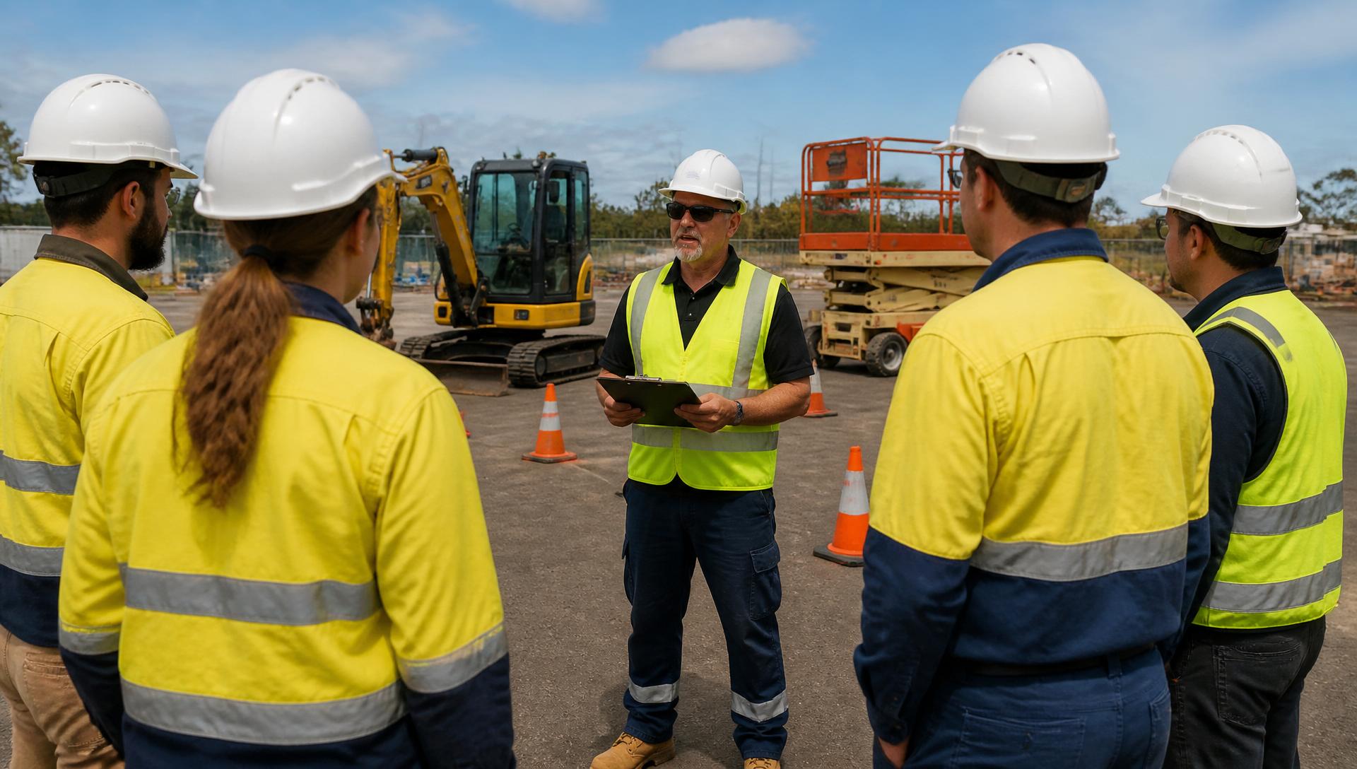 KITA instructor supervising a TLILIC0003 forklift assessment at the Welshpool Perth training yard