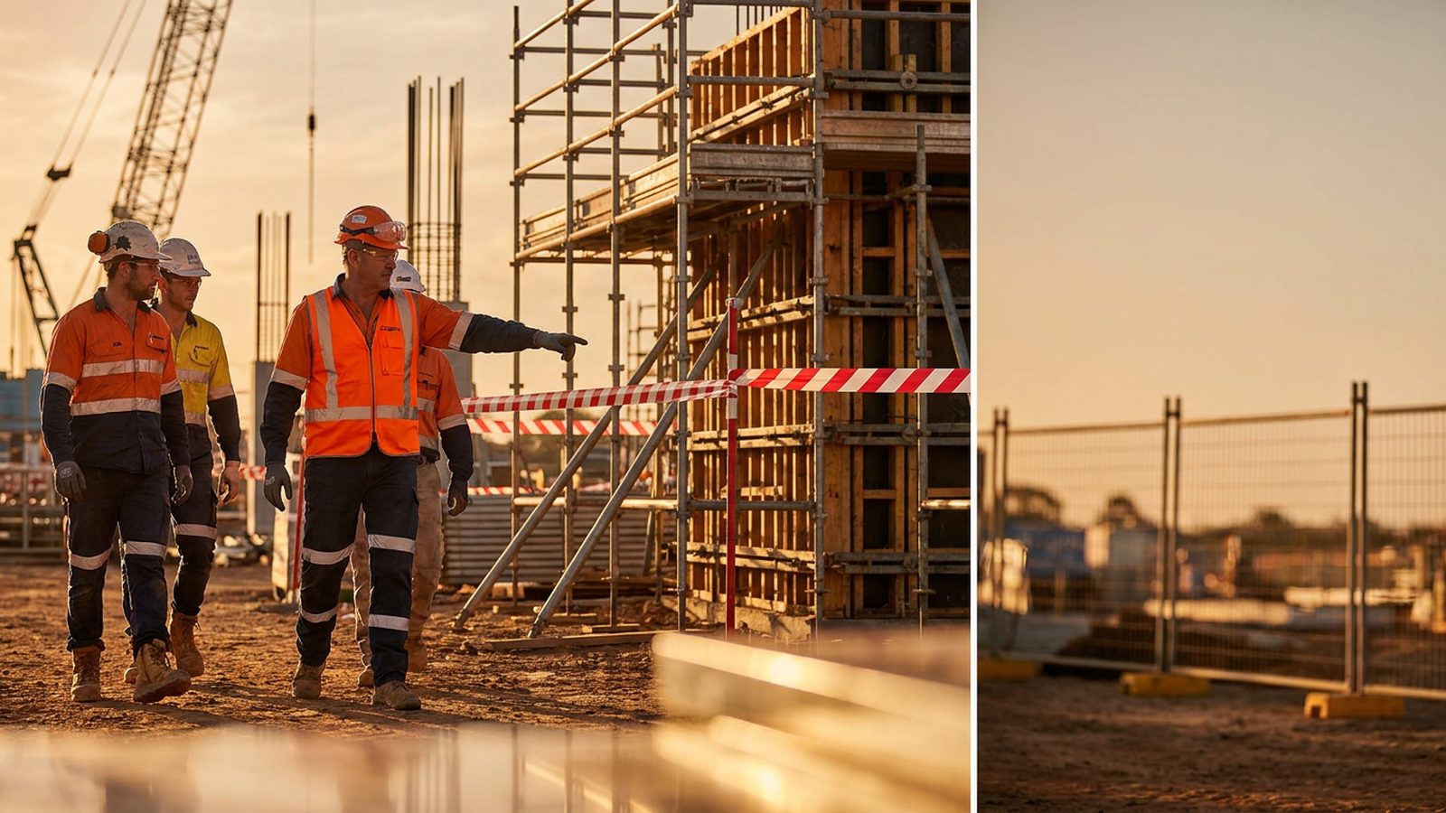 Hazard walk on a Perth construction site tied to the white card construction industry course.