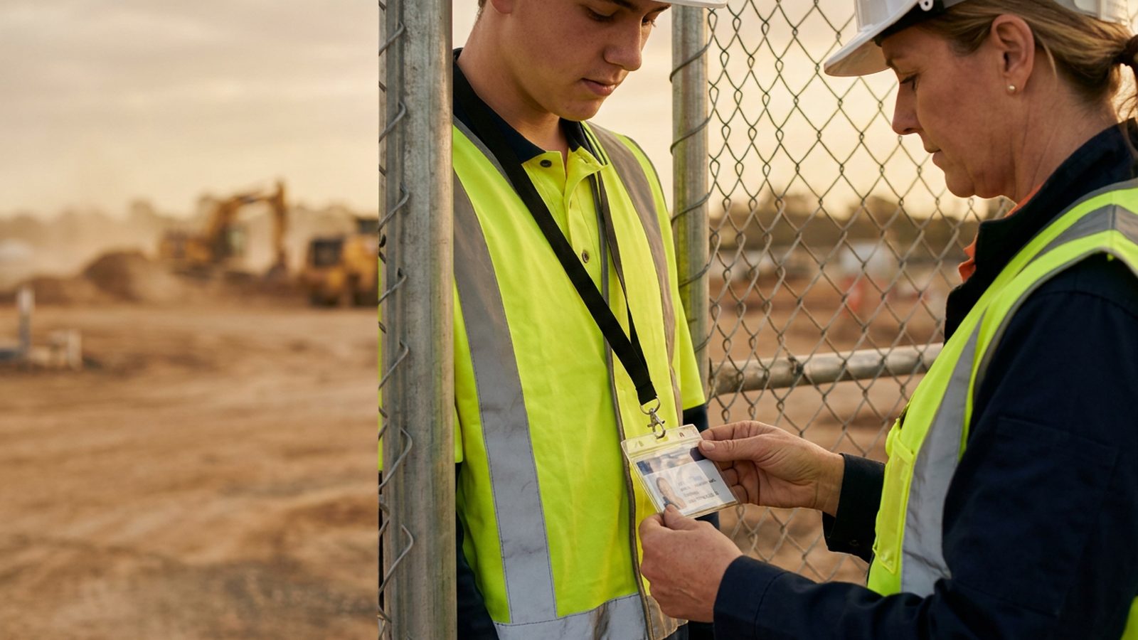 Site gate induction check for a white card construction industry Perth worker.