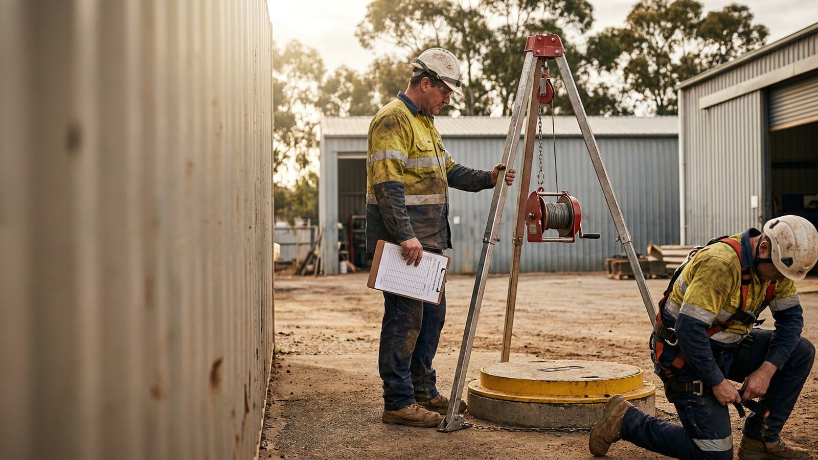 Confined Space Entry Permit Briefing Entry permit and standby briefing before a confined space entry practical in WA.