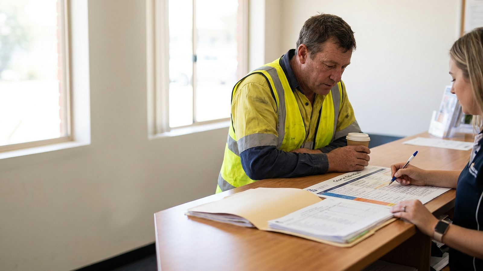 Employer booking subsidised course dates for construction training fund claims in Perth.